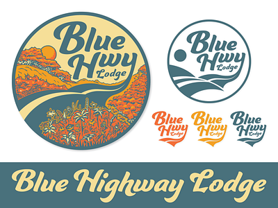 Blue Highway design illustration logo vector