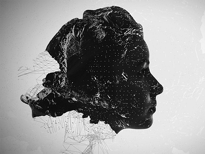 Data Lady Face 3d data data visualization double exposure graph trapcode