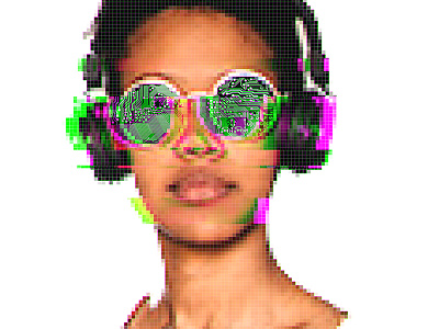 Glitch Glasses glitch head illustration low poly photoshop pixel pixel art