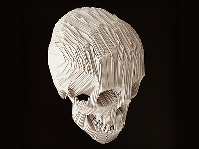 Paper Skull 3d aftereffects cinema4d dailyrender paper skull topography