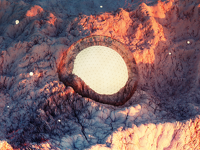 Terrain Orb 3d art c4d dailyrender landscape octane surreal