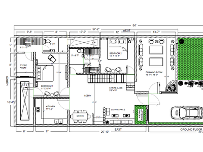 Ground floor ( project- 16)-Layout1 2d autocad floorplan houseplans