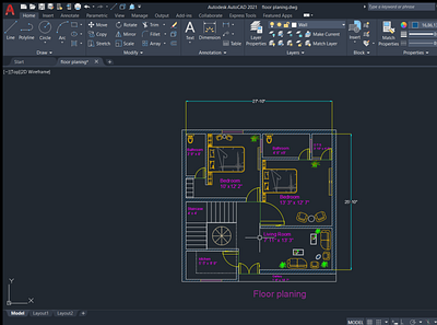 Floor Plan 2d autocad design drafting floorplan houseplans