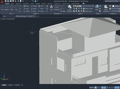 AutoCAD for 3D Bungalow design designs houseplans