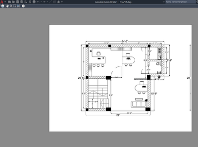 floor plan for a office groundfloor 2d design autocad work drafting floorplan groundfloor houseplans office office design office floor plan