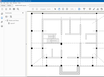 Column and Frame Structure Building 2d drawing column floorplan frame plan