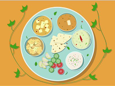 indian food plate cartoon