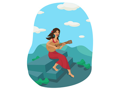 Spanish singing girl character character design design freedom girl guitar illustration music spain spanich vector