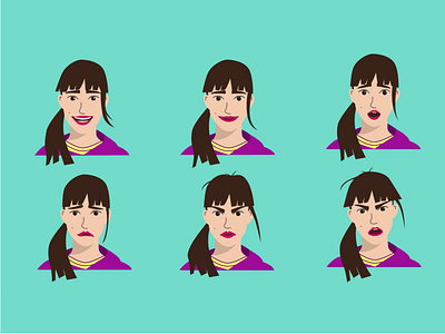 Emotions character character design design emotions girl graphic design illustration illustrator vector