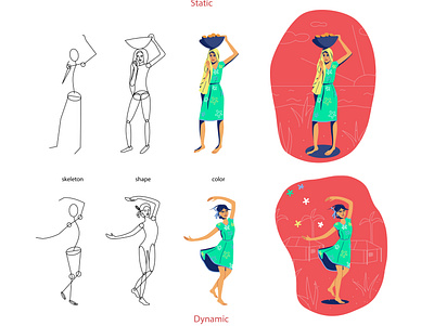 Character design character character design design dynamic girl illustration illustrator static vector
