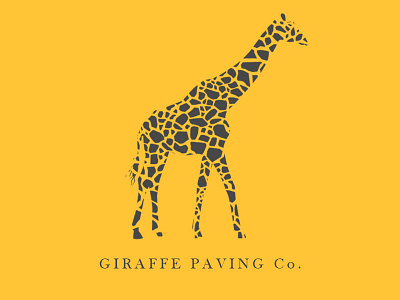 Giraffe Paving Co. animal flat design giraffe icon logo pattern yellow
