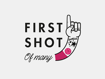 My First Shot - but not the last clean first shot hand illustration modern simple