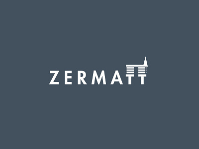 Zermatt logo brand cabin clean futura icon logo ski typography