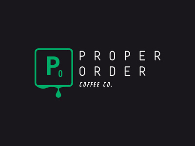 Proper Order Coffee Co. Logo barista brand cafe coffee logo retail shop stationary