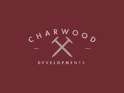 Charwood Developmets - Construction Logo brand clean construction craft hipster logo simple stationary