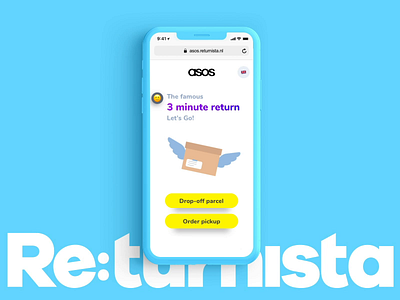 Returnista - The famous 3 minute return animation brand branding clean design flat form form design gif icon illustration logo lottie minimal simple ui ux website