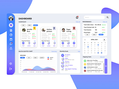 Insurance Agent Dashboard design ui ux