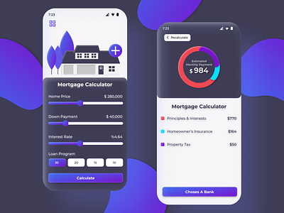 Mortgage Calculator App design mobileapp ui ux