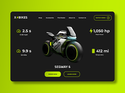 Daily UI #012 - E-commerce Electric Motorcycle Product Page branding design illustration ui ux web