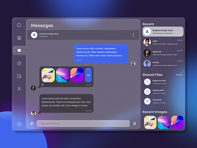 Daily UI #013 - Direct Messages with Glass effect Product Page design ui ux web