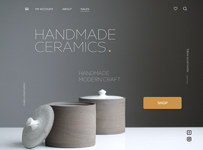 Ceramics store branding design illustration typography ui ux vector