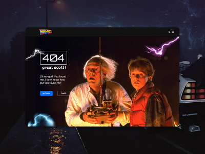 Back to the Future | 404 Page 404 404page backtothefuture design great scott weekly warm up