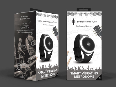 Packaging Design for the Soundbrenner Pulse graphic design packaging