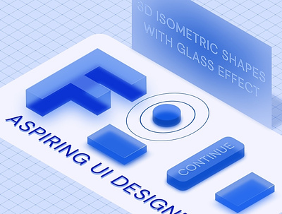 3D Shapes with Glass Effect in Isometric View 3d design isometric isometric design ui design