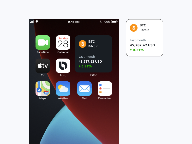 Crypto price widget by mono on Dribbble
