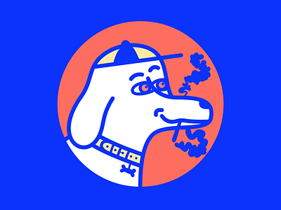 Smoking dog cool dog illustration smoke vector