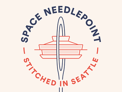 Space Needlepoint Logo branding clean logo logo design logo inspiration modern needlepoint pacific northwest seattle space needle stitching vintage