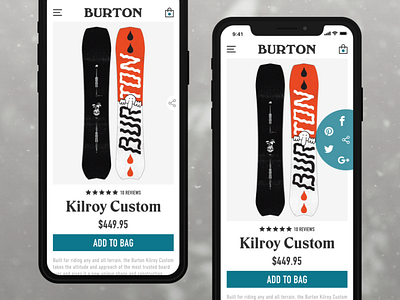 Let It Snow app burton dailyui day010 iphonex shop snowboard socialshare