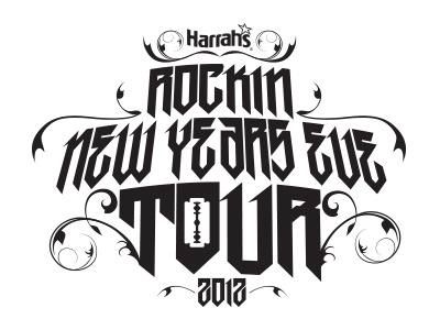 Harrahs NYE design logo type