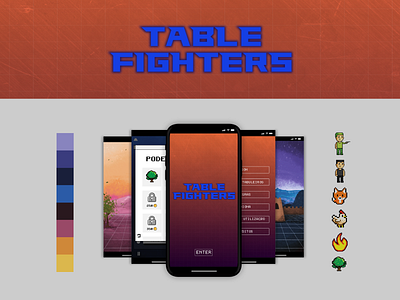 Table Fighters app design game illustration ui ux vector