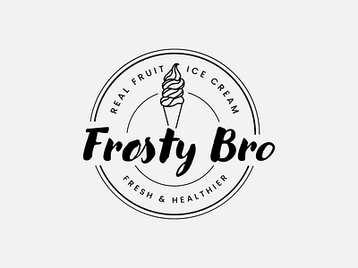 Frosty Bro branding design graphic design ice cream iconography lineal logo logo design modern vintage