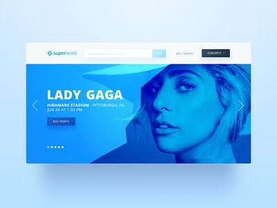 SUPERSEATS art design event events gaga music selling show site star ticket tickets ui ux web web design