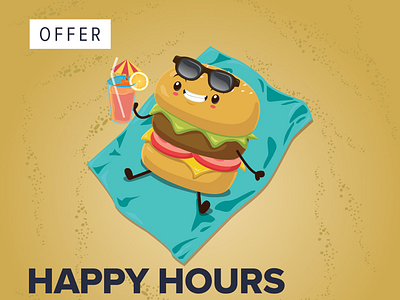 Happy hours, Version of Flat 50% off! illustration photoshop