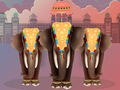 Royal Mysore Dasara illustration photoshop