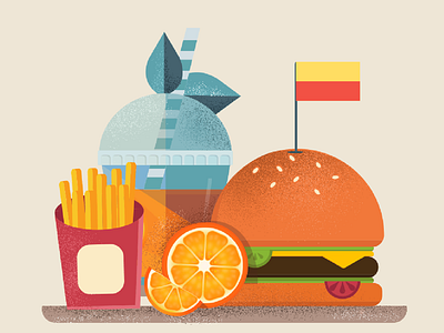 Burger combo’s illustration photoshop