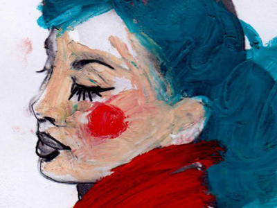 PORTRAIT colours painting portrait retro vintage woman