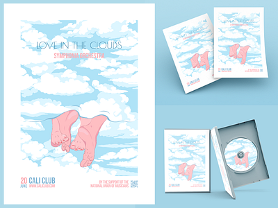 Love in the clouds design illustration poster posterdesign