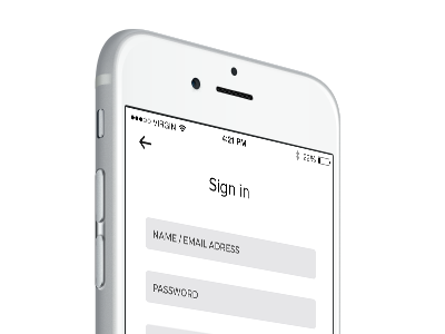 Login Process app ui in ios iphone login process screen sign ui ux