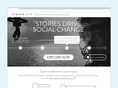 StoryPilot Homepage Wireframe home single page storytelling web app wireframes