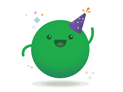 Party Pea celebration green illustration party pea