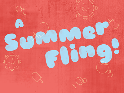 A Summer Fling! blue branding bubbles fling fun pink popsicles summer sun type
