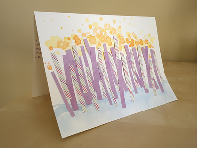 Birthday Card birthday candles card paper watercolor