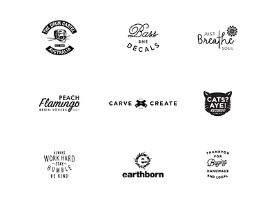 Logo collection branding custom illustration lettering logo type typography vector