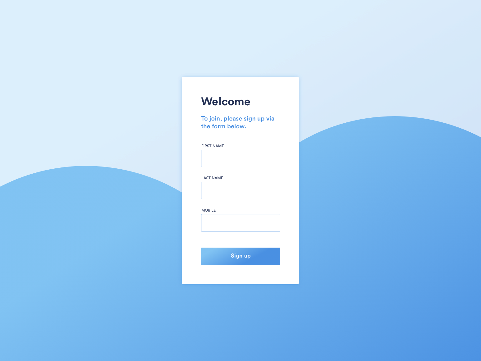 Daily UI Challenge #001 Sign up form by Laura Keating on Dri