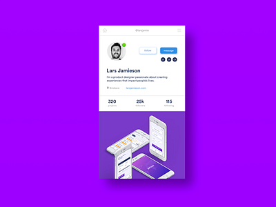 Daily UI Challenge #006 Social profile