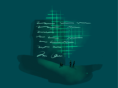 Illustration Outtake of Mysterious Monolithic Contract